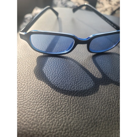 Ralph Lauren Blue Lens Black Frame Sunglasses Retro Style Modern Fashion - Picture 1 of 2